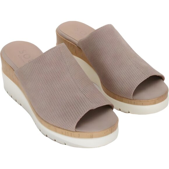 Soul Naturalizer Goodtimes Mule Sandals Taupe Faux Leather US 6.5W EU 36.5 - Picture 4 of 6